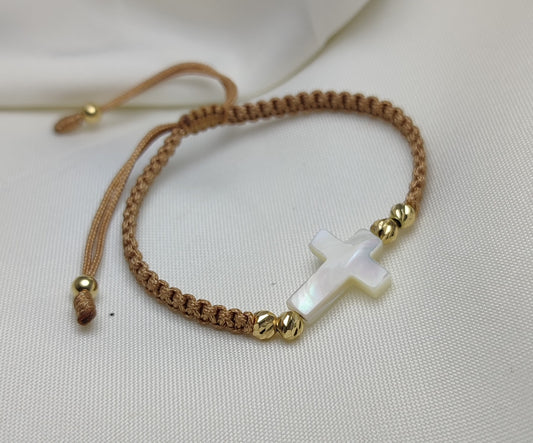 Pulsera tejida con con Oro de 18kl