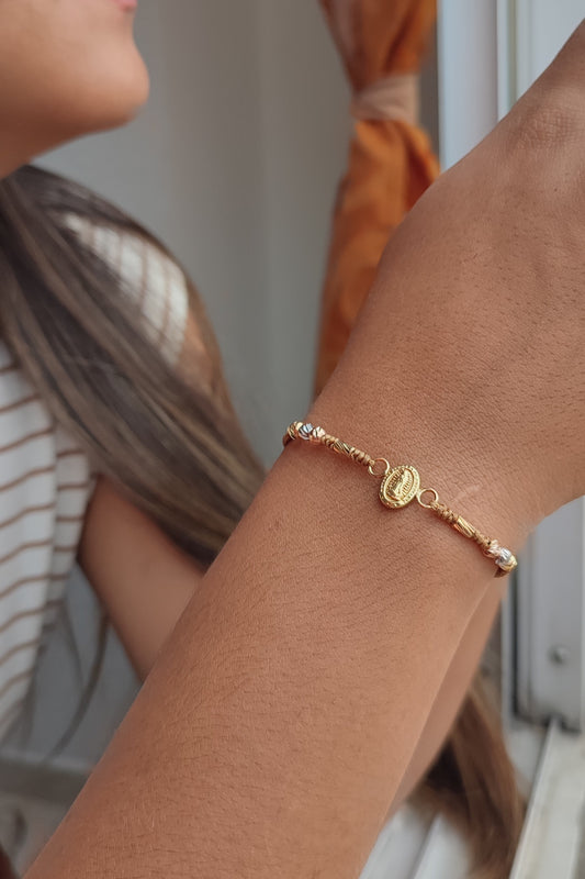 Pulsera tejida con Oro de 18kl